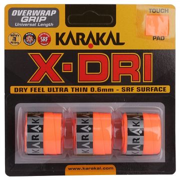 Karakal X-DRI Grip Overwrap Grip 3Pack Orange